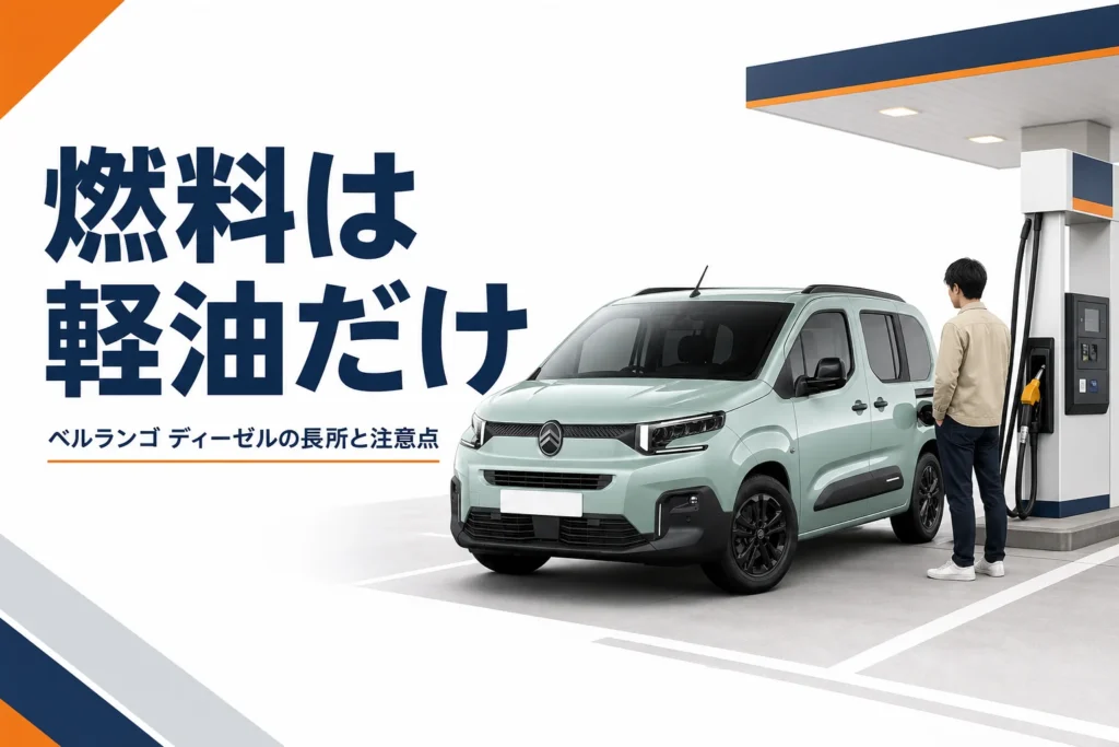 給油機の前に止まるベルランゴ